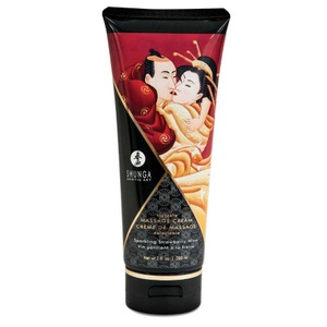 Shunga Erotic Art, Shunga Erotic Art - Massage-Creme Strawberries & Champagne - 200 ml, Shunga Kissable Massage Cream Sparkling Strawberry Wine