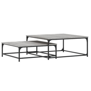 vidaXL, vidaXL Satztische 2 Stk. Grau Sonoma Holzwerkstoff, vidaXL Satztische 2 Stk. Grau Sonoma Holzwerkstoff