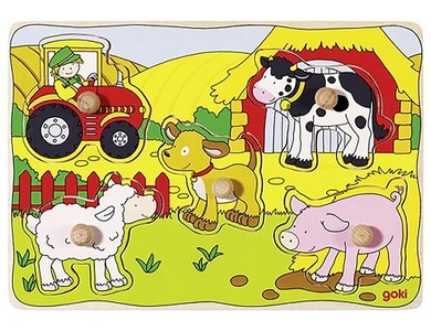 goki, goki Steckpuzzle Auf dem Bauernhof, Goki 57589 - Steckpuzzle Auf dem Bauernhof