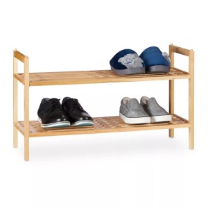 B2X, B2X - Stapelbares Schuhregal aus Walnussholz, 74 cm