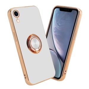 Cadorabo, Hülle für Apple iPhone XR mit Ring - Schutzhülle, Cadorabo - Hülle für Apple iPhone XR mit Ring Schutzhülle, Weiss
