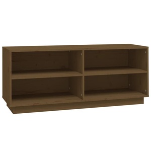 vidaXL, vidaXL Schuhregal Honigbraun 110x34x45 cm Massivholz Kiefer