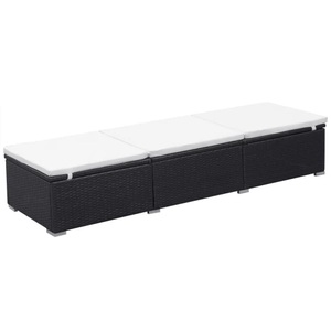 Diverse Hardware, Sonnenliege mit Auflage Poly Rattan Schwarz, vidaXL Sonnenliege mit Auflage Poly Rattan Schwarz