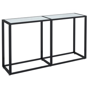 vidaXL, vidaXL Konsolentisch Weiß Marmor-Optik 140x35x75,5 cm Hartglas