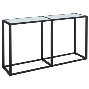 vidaXL, vidaXL Konsolentisch Weiß Marmor-Optik 140x35x75,5 cm Hartglas