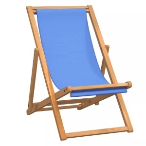 vidaXL, vidaXL Liegestuhl Teak 56×105×96 cm Blau, vidaXL Liegestuhl Teak 56x105x96 cm Blau