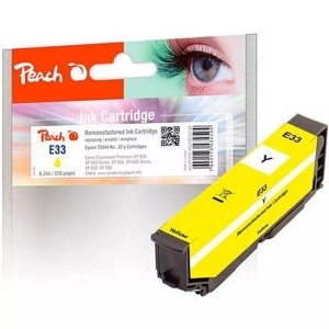 Peach, Peach Tintenpatrone gelb kompatibel zu Epson No. 33 y, T3344, Peach E33 Druckerpatrone ye ersetzt Epson T3344, No. 33 y, C13T33444010 für z.B. Epson Expression Premium XP -530, Epson Expression Premium XP -630