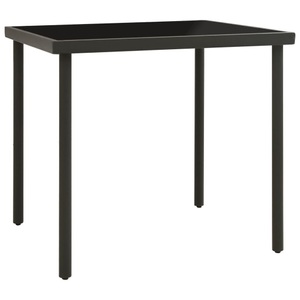vidaXL, vidaXL Garten-Esstisch Anthrazit 80x80x72 cm Glas und Stahl, vidaXL Garten-Esstisch Anthrazit 80x80x72 cm Glas und Stahl