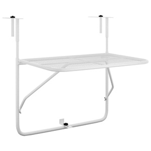 vidaXL, vidaXL Balkontisch Weiß 60x40 cm Stahl