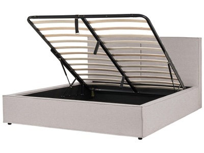 Beliani, Bett mit Lattenrost aus Polyester Modern MOISSAC Bett mit Lattenrost aus Polyester Modern MOISSAC