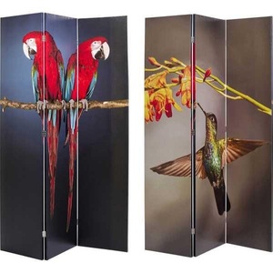 Kare Design, Paravent Twin Parrot vs Cute Colibri 120x180, Paravent Twin Parrot vs Cute Colibri 120x180