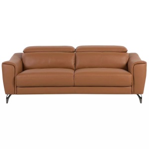 Beliani, Beliani Sofa Leder Goldbraun NARWIK, Beliani - 3 Sitzer Sofa aus Echtleder Retro NARWIK, One Size, Camel