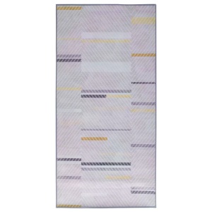 Beliani, Beliani Teppich grau-gelb Streifenmuster 80 x 150 cm ERGENLI, Beliani - Teppich aus Polyester Modern ERGENLI, 150 cm, Rauch