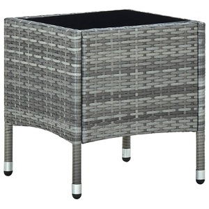 vidaXL, vidaXL Gartentisch Grau 40x40x45 cm Poly Rattan, vidaXL Gartentisch Grau 40x40x45 cm Poly Rattan