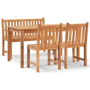 vidaXL, vidaXL 4-tlg. Garten-Essgruppe Massivholz Teak, vidaXL 4-tlg. Garten-Essgruppe Massivholz Teak