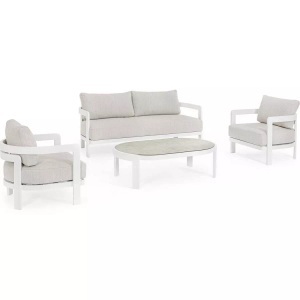 mutoni lifestyle, Gartenlounge Presley weiss (4er-Set), Gartenlounge Presley weiss (4er-Set)