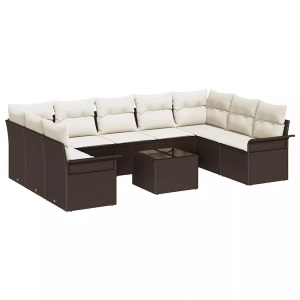 VidaXL - Gartensofa-set poly-rattan, One Size, Braun
