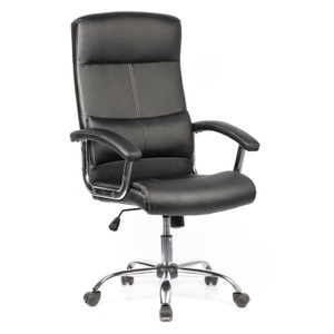 VCM, Bürostuhl Drehstuhl Schreibtischstuhl Chefsessel Büro Stuhl Alaska Pu Kunstleder Unisex Schwarz 64 CM, 