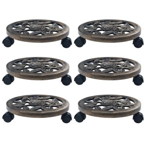 Diverse Hardware, Pflanzenroller 6 Stk. Bronze 30 cm Kunststoff, vidaXL Pflanzenroller 6 Stk. Bronze 30 cm Kunststoff