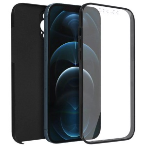 Avizar, Apple iPhone 12 Pro Max - Polycarbonat Schutzhülle, Avizar - Full Case iPhone 12 Pro Max Schwarz, Schwarz