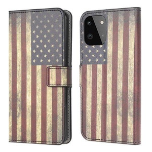 Cover-Discount, Galaxy A22 5G - Leder Hülle US Flagge, Cover-Discount - Galaxy A22 5G Handyhülle Motiv, Weiss