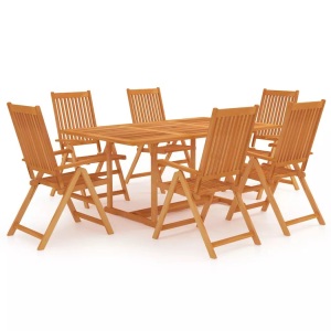 vidaXL, vidaXL 7-tlg. Garten-Essgruppe Massivholz Teak