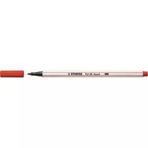 Stabilo, Premium-Filzstift mit Pinselspitze für variable Strichstärken - STABILO Pen 68 brush - 12er Pack - mit 12 verschiedenen Farben, Stabilo Pen 68, carmine, Fasermaler, 568/48