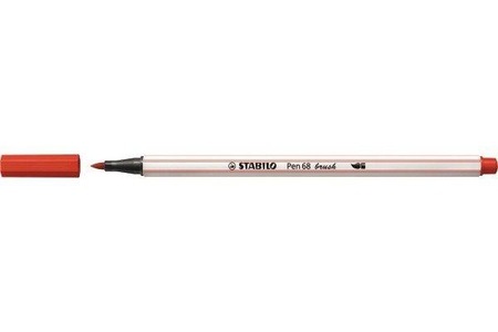 Stabilo, Premium-Filzstift mit Pinselspitze für variable Strichstärken - STABILO Pen 68 brush - 12er Pack - mit 12 verschiedenen Farben, Stabilo Pen 68, carmine, Fasermaler, 568/48