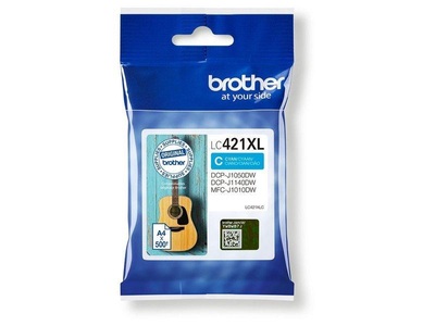 Brother, Tinte cyan LC-421XLC, Brother Tintenpatrone, blau, LC-421XLC, (500 Seiten)