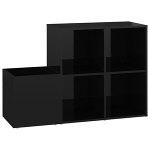 vidaXL, vidaXL Flur-Schuhschrank Hochglanz-Schwarz 105x35,5x70 cm Spanplatte