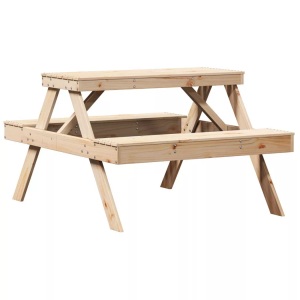 vidaXL, vidaXL Picknicktisch 105x134x75 cm Massivholz Kiefer, vidaXL Picknicktisch 105x134x75 cm Massivholz Kiefer