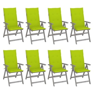vidaXL, vidaXL Verstellbare Gartenstühle mit Auflagen 8 Stk. Grau Akazienholz
