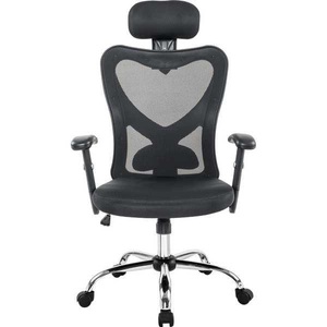 mutoni casual, Bürodrehstuhl schwarz mit Kopstützen aus Mesh, SalesFever Drehstuhl »für optimalen Komfort« () Mit elegantem Schmetterlingsmechanismus