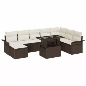 VidaXL - Gartensofa-set poly-rattan, One Size, Braun