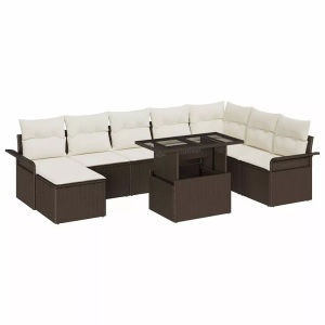 vidaXL, VidaXL - Gartensofa-set poly-rattan, One Size, Braun