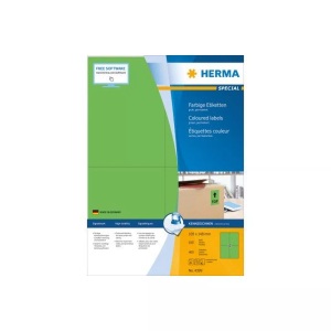 HERMA, HERMA Etiketten A4 grün 105x148 mm Papier matt 400 St., HERMA Universal-Etiketten 105 x 148 mm Grün, 400 Etiketten