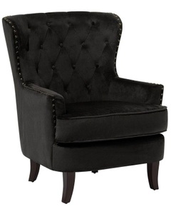 Beliani, Beliani Sessel Samtstoff schwarz VIBORG II, 