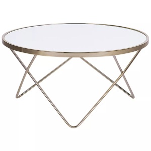 Beliani, Couchtisch aus Sicherheitsglas Glamourös MERIDIAN Couchtisch aus Sicherheitsglas Glamourös MERIDIAN, Beliani - Couchtisch aus Sicherheitsglas Glamourös MERIDIAN, One Size, Weiss Bunt