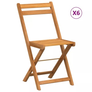 vidaXL, vidaXL Bistrostühle 6 Stk. Klappbar Massivholz Akazie, vidaXL Bistrostühle 6 Stk. Klappbar Massivholz Akazie
