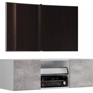 VCM, Holz TV Wandboard Hänge Lowboard Fernsehschrank hängend Wandschrank Tisch Jusa Holz TV Wandboard Hänge Lowboard Fernsehschrank hängend Wandschrank Tisch Jusa, VCM - TV Möbel | Wandboard Lowboard hängend Maße H. 40 x B. 95 oder 115 T. 36 cm Wandschrank Jusa, 115cm, Weiss