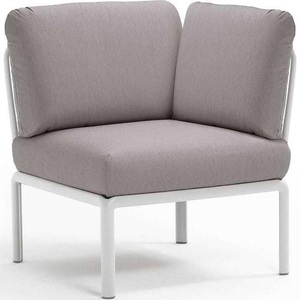 NARDI outdoor, Gartenlounge Komodo Eckelement weiss grau, Gartenlounge Komodo Eckelement weiss grau