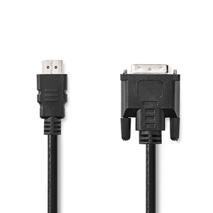 Nedis, HDMI? Kabel | HDMI? Stecker | DVI-D 24+1-Pin Male | 1080p | Vernickelt | 2,00 m | Gerade | PVC | Schwarz | Verpackt, Nedis - HDMI? Kabel | Stecker DVI-D 24+1-Pin Male 1080p Vernickelt 2,00 m Gerade PVC Schwarz Verpackt, One Size