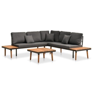 Diverse Hardware, 4-tlg. Garten-Lounge-Set mit Auflagen Massivholz Akazie, vidaXL 4-tlg. Garten-Lounge-Set mit Auflagen Massivholz Akazie