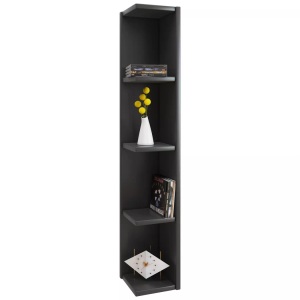 VCM, Holz Eckregal Stand Aufbewahrung Standregal Bücherregal Deko Regal Honsa Holz Eckregal Stand Aufbewahrung Standregal Bücherregal Deko Regal Honsa, VCM - Holzregal stehend | platzsparendes Regal Maße: H. 97 x B. 15 T. 17 cm Elegantes Aufbewahrungsregal Bücherregal Honsa, One Size, Schwarz