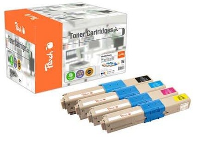 Peach, Peach Spar Pack Tonermodule kompatibel zu OKI 46508716, 46508715, 46508714, 46508713, Peach O4650-87 4 Toner (bk, c/m/y) ersetzt OKI 46508716, 46508715, 46508714, 46508713 für z.B. OKI C 332 DN, OKI MC 363 DN, OKI MC 363 N