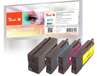 Peach, Peach Spar Pack Tintenpatronen kompatibel zu HP No. 711, Peach Tinte HP Nr. 711 Multipack