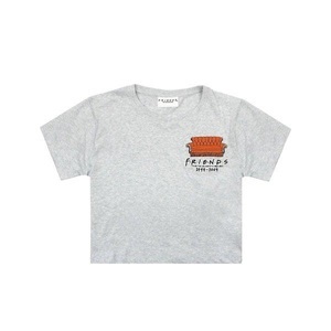 FRIENDS, Central Perk Sofa Crop Tshirt Damen Taubengrau XXL, Friends - Central Perk kurzes TShirt, für Damen, Taubengrau, Größe XXL