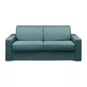 LINEA SOFA, LINEA SOFA - Schlafsofa mit Matratze 3-Sitzer Stoff - Blau - Liegfläche mit Lattenrost: 140 cm - Matratzenhöhe: 18 cm mit Memory Schaum - CALITO, One Size