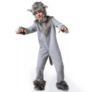 TecTake, Kinderkostüm Wölfchen Wildfang Grau, Tectake - Kinderkostüm Wölfchen Wildfang, 116, Grau