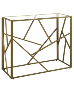 Beliani, Beliani Konsolentisch Glas gold ORLAND, Beliani - Konsolentisch aus Glas Glamourös ORLAND, One Size, Gelbgold